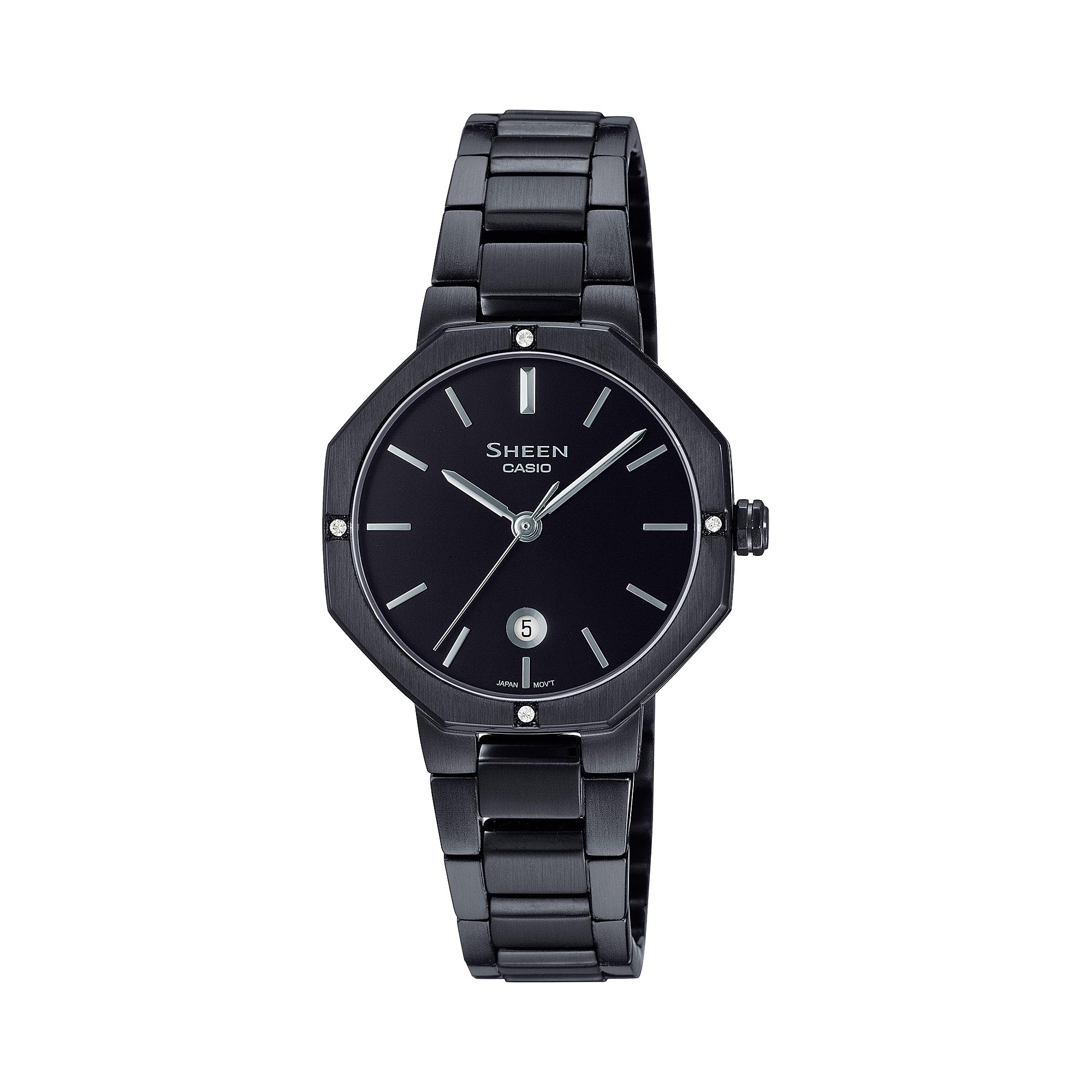 

Casio Sheen Women s Stainless Steel 50M Water Resistant Analog Quartz Watch SHE-4543BD-1A чёрный