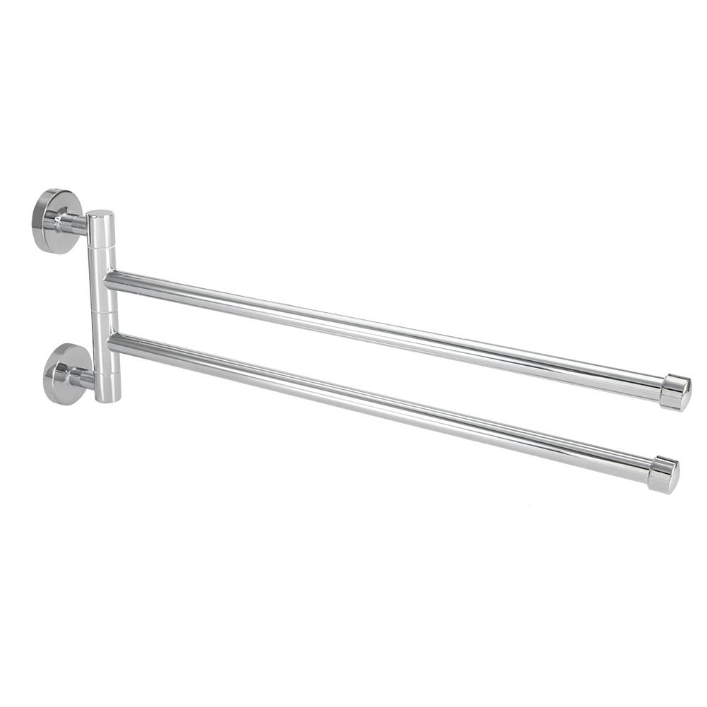 Bathroom Wall Mounted Towel Rack Swing Out Rotating Towel Hanger Shelf