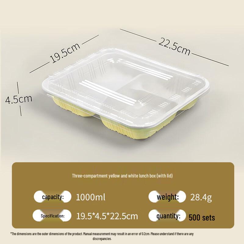 ZISIZ 3-Compartment Rice Husk Disposable Food Container