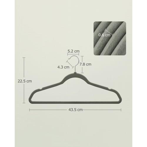 SONGMICS 50-Piece Set of 50 Anti-Slip Clothes Hangers with Shoulder Notches for Clothes Storage, Suit Hangers for Jackets, T-Shirts, Pants, and Trouse