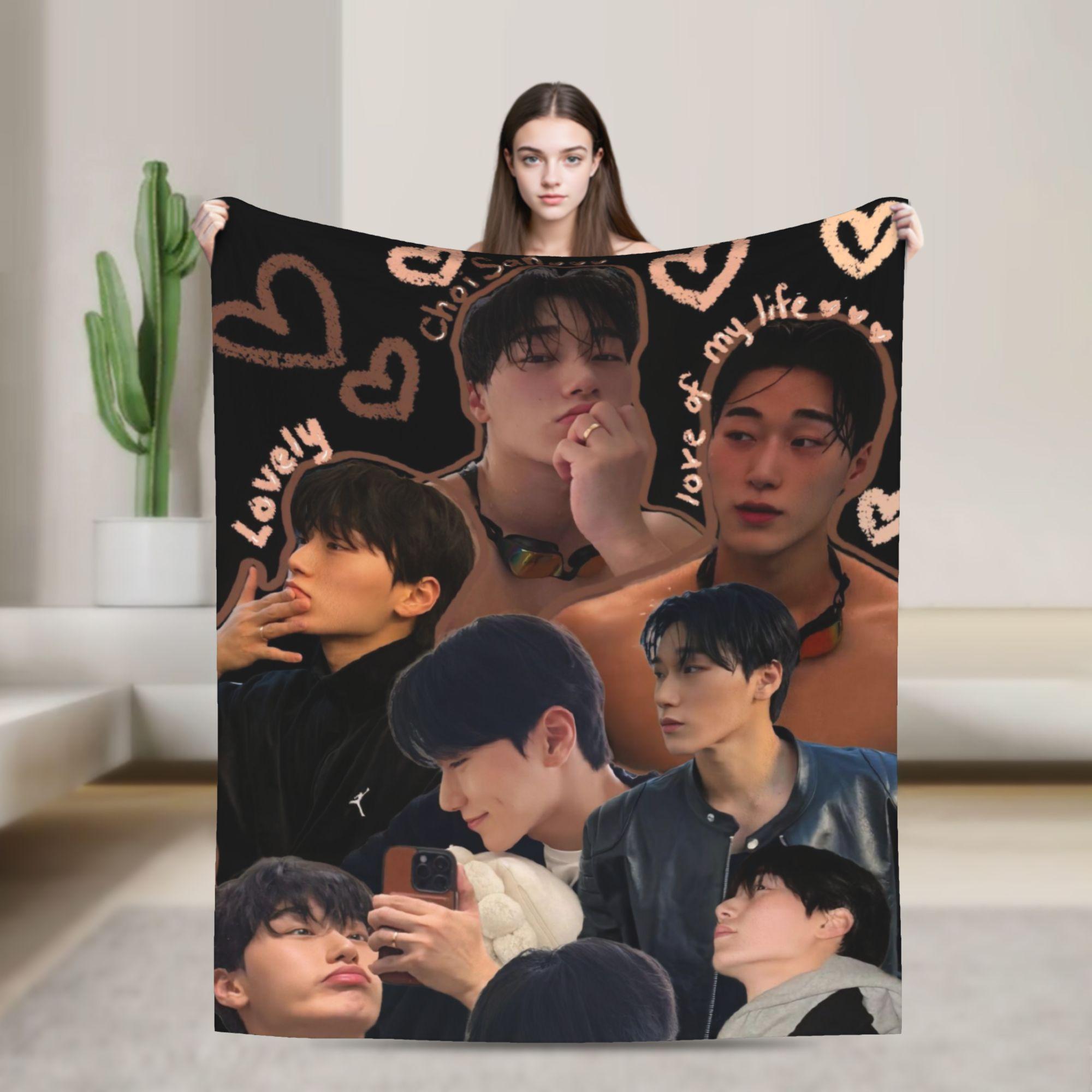 Теплые одеяла Пикник Kpop Ateez Чхве Сан Плед Фланелевое покрывало для гостиной Новинка Чехол на диван-кровать 30x40in