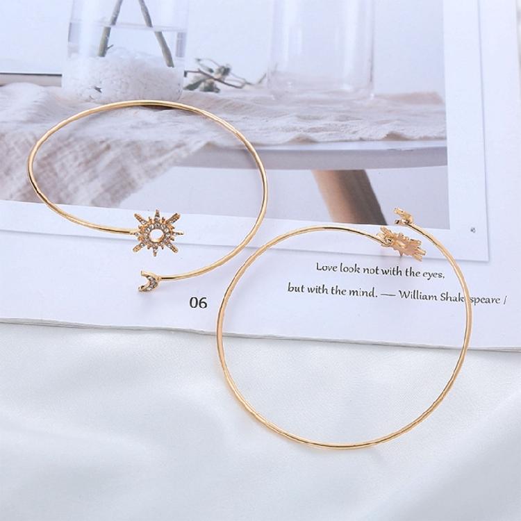 Arm Cuff Rhinestones Delicate Golden/Silver Armlet Armband Adjustable Bangle