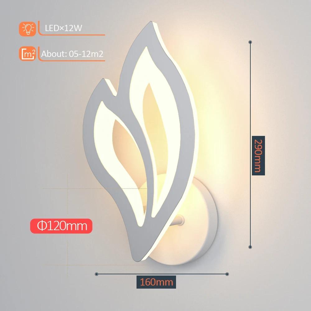 

Современный настенный светильник Creative Leaf Night Lights для гостиной, спальни, прикроватное бра, скандинавский светодиодный настенный светильник, украшение комнаты