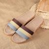 Aphixta Women Slippers Men Flax Indoor Slids Flat Heel Summer Bedroom Slippers Gingham Flax Home Female Male Shoes W