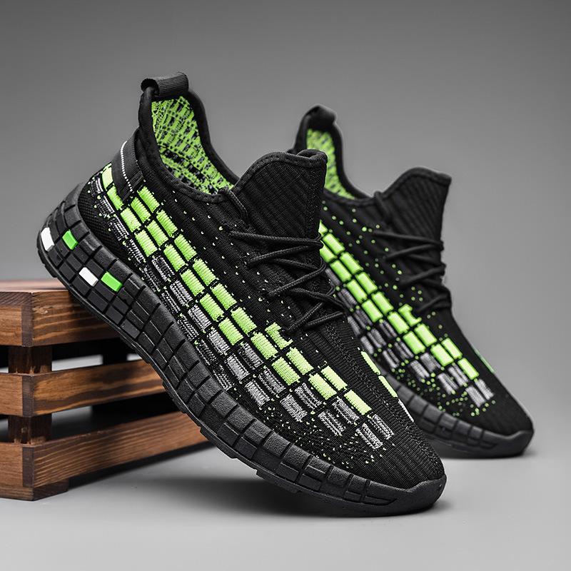 

Мужские модные кроссовки для бега, дышащая удобная нескользящая обувь, легкие теннисные туфли 39 зелёный