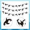 Cheereveal 3 Pack Killer Whale Garlands, Black and White Orca Hanging Banners, Whales Animals Sea Creature Ocean Under The Sea Theme Baby Shower