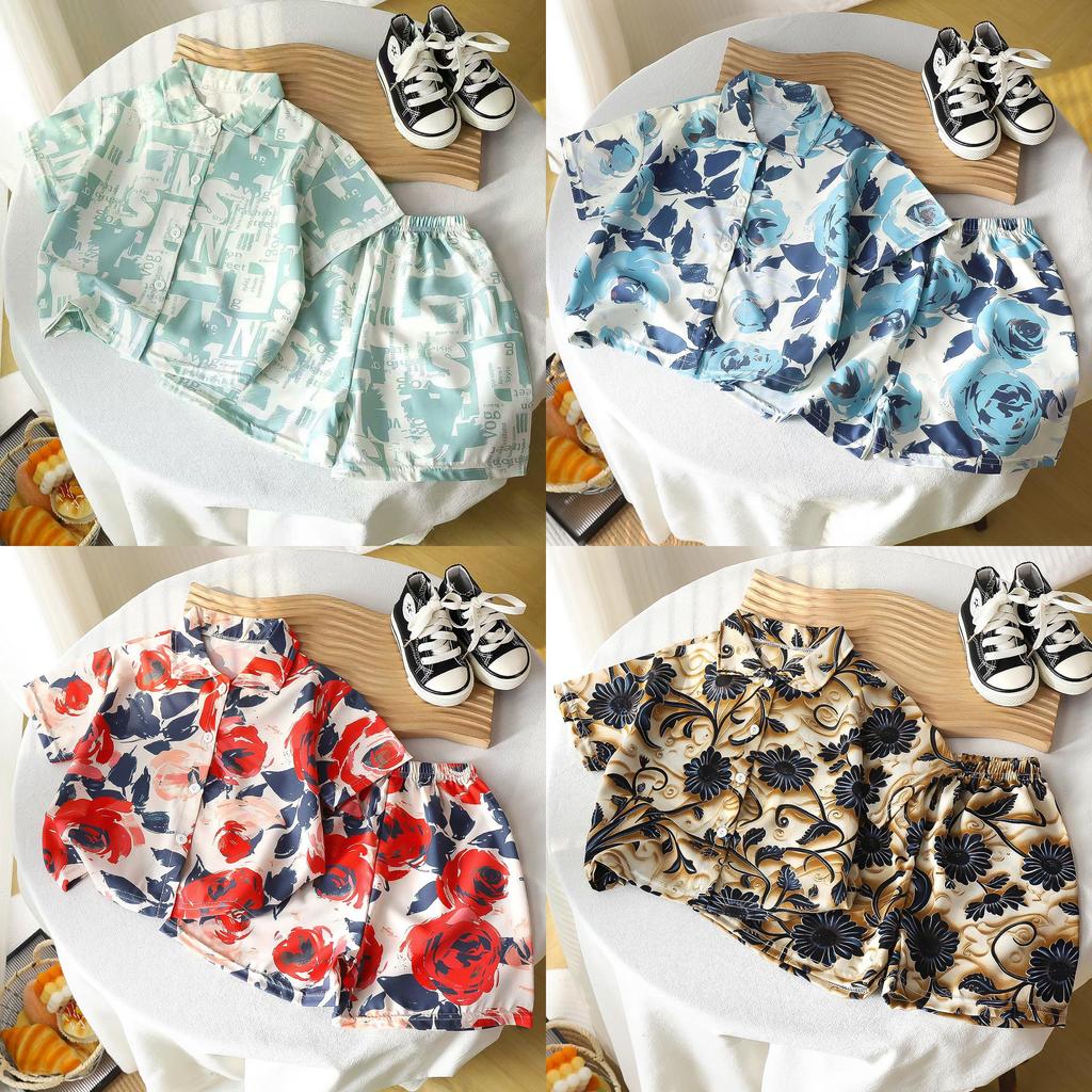 Childrens Summer Outfit Set With Cotton Blend Fabric For Boys