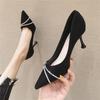 With Skirts, Versatile Design, Single Shoes, Spring and Autumn Thin Heels, Rhinestones, Pointed Thin Heels, Long High Heels