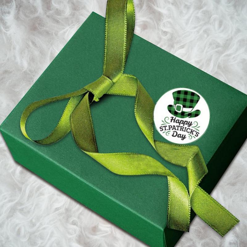 500Pcs/roll St Patricks Day Stickers,Shamrock Clover Label Party Decals Seals Cards Envelopes Rewards Scrapbooking Decorations