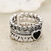 Sweet and Cool Style Ring Female, Love Hollow Heart Shape Old Feeling, Lolita Niche Model