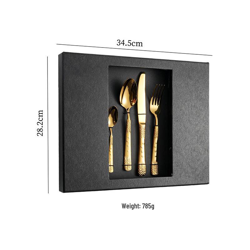 Abay Gold 304 Stainless Steel 24-Piece Flatware Set
