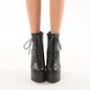 Lokomotivstiefel im europäischen und amerikanischen Stil mit dicken Absätzen, Muffin-Stiefel für Damen mit dicken Sohlen, hochhackigen Bühnenstiefeln mit seitlichem Reißverschluss