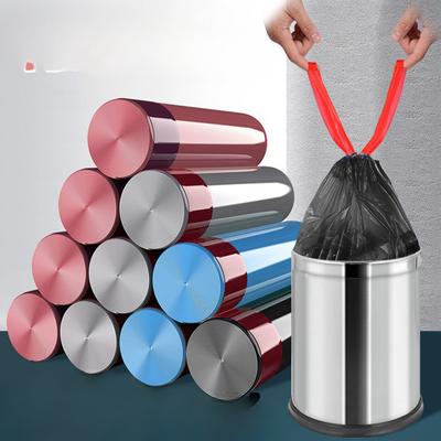 Sacchetto della spazzatura con coulisse ispessito per uso domestico Sacchetto della spazzatura da cucina monouso portatile con chiusura automatica Sacchetto di plastica