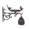 Wall Mounted Bird Bath Iron Birds Feeder with Hanging Bracket Plant Bracket Hook for Yard Garden Decorative Items Decoration