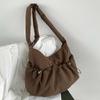 Crossbody Bag Ruched Large Capacity Nylon Bag for Women Versatile Trendy Bag