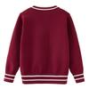 Parent-child Outfit Contrast Color Pockets Medium and Large Children's Knitted Cardigan College School Uniform Girls Sweater Jacket