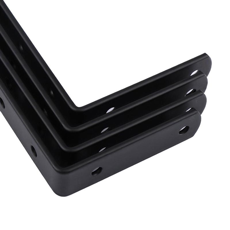 1Pcs Thickened Cold-Rolled Steel Powder Sprayed Black 90 Degree L-Shaped Shelf
