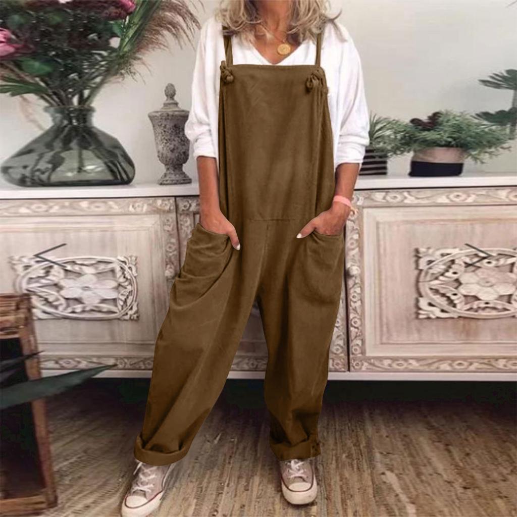 Womens Plus Size Overalls Casual Loose Dungarees Romper Baggy Playsuit Jumpsuit