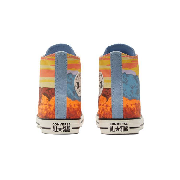 Converse Chuck Taylor All Star Trendy Durável Absorvente de Choque Cano Alto Tênis de Lona Tênis Unissex Amarelo Azul 170843C