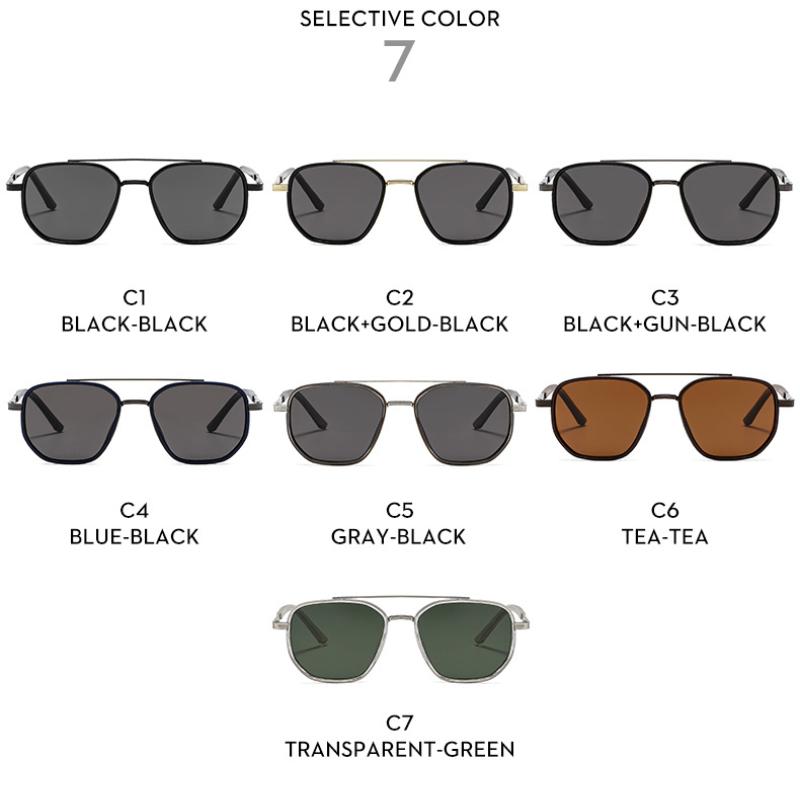 Women's Sunglasses, Men's and Women's Fashion Double-beam Metal Sunglasses, Driving Sunglasses