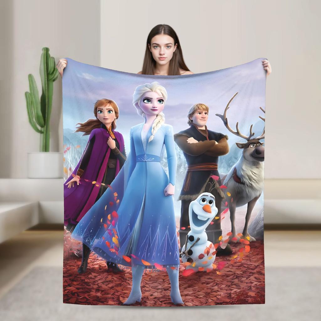 Frozen 2 Elsa Anna Cartoon Blanket Quality Soft Warm  Throw Blanket Winter Kids Couch Chair Print Bedspread