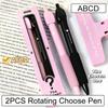 2PCS Fun Rotating Choose Pen ABCD Select Ballpoint Gel Pen Rotating Answer Pen  Stationery Toys