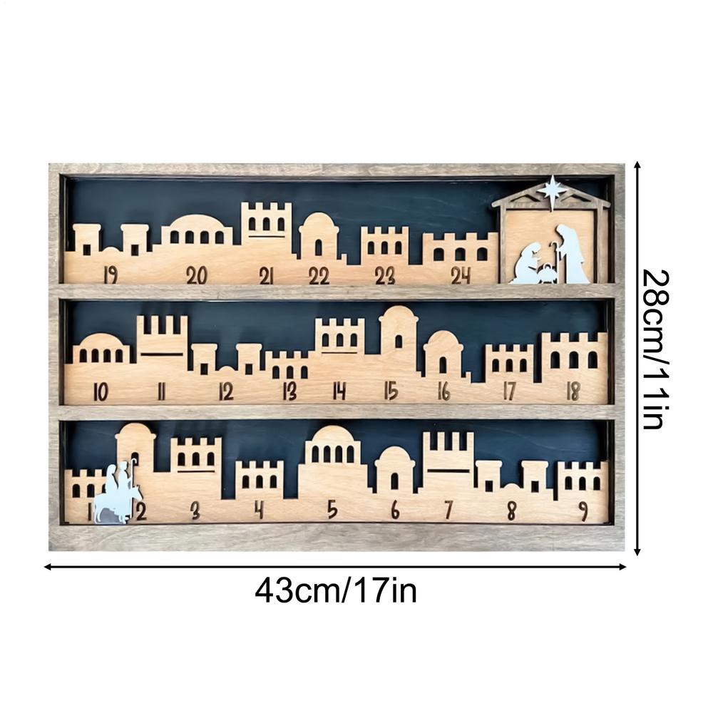 Wooden Nativity Scene Countdown Calendar 25 Days Movable Characters Christmas Religious Countdown Advent Calendar 2025 other