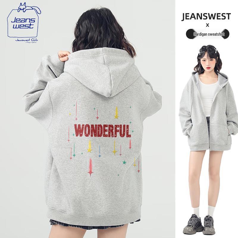 JEANSWEST CLUB Women's Fleece Lined Zip-Up Hoodie