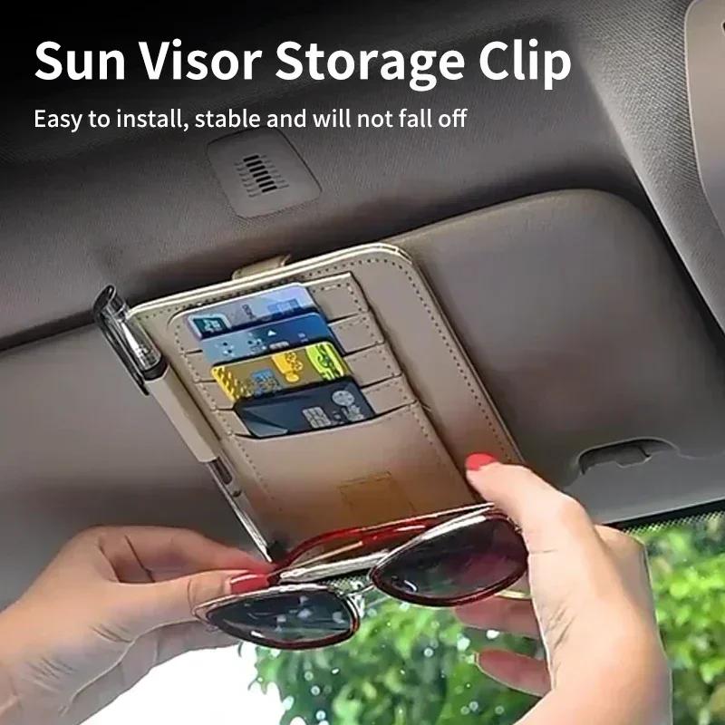 TEP3 Car Sun Visor Eyeglasses Organizer Multiple Pockets For Mercedes Benz AMG A C E Class W201 W210 W108 W204 W205 W203 W211 W124