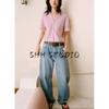 Spring and Summer New Arrival Women's Clothing Casual Shorts 6929409 Stripes Short Sleeve Casual Short Shirt 0975018