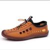 New Men's Sandals Breathable Hollow Hole Shoes Beef Tendon Sole Soft Sole Casual Men's Cool Leather Shoes One Pedal