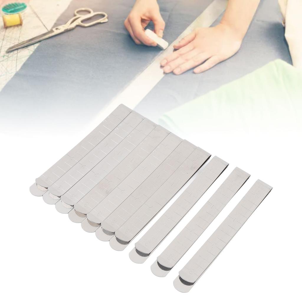 20 ks Šicí klipy 3 palce Nerezové klipy na lemování Pravítko pro značení lemů Látkové šicí potřeby s