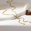 European and American plated 18K gold water drop zircon fringed pendant tennis chain stainless steel jewelry niche design necklace