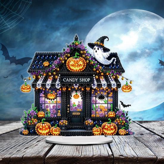 Halloween Rhinestone Painting Kit DIY Special Shaped Rhinestone Desktop Ornaments Halloween Themed