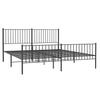 Bed Frame with Headboard and Footboard Metal Black 183 X 213 Cm