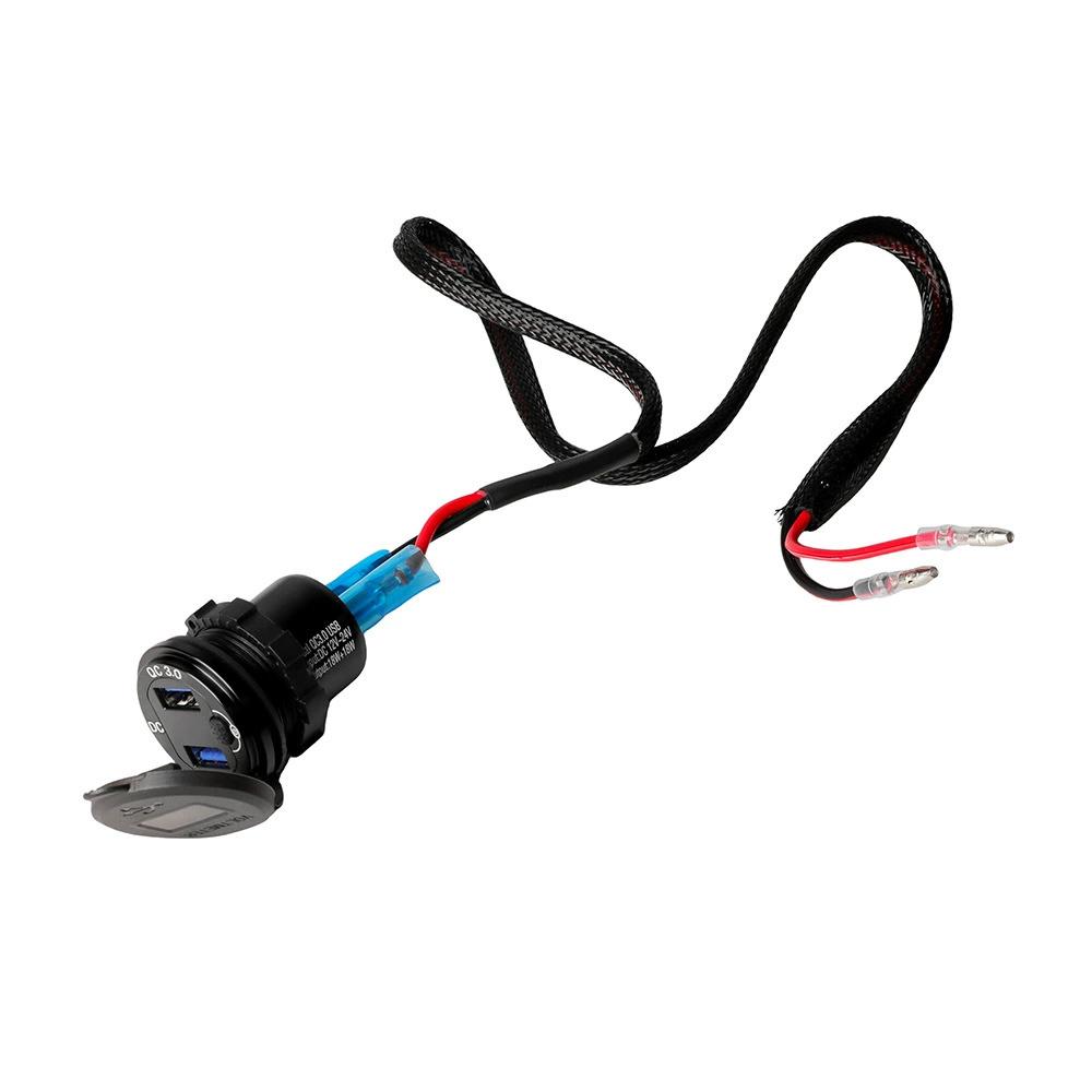 Dobbel USB 3.0 Hurtigladeruttak Strømadapter for Honda NX500 2024-2025