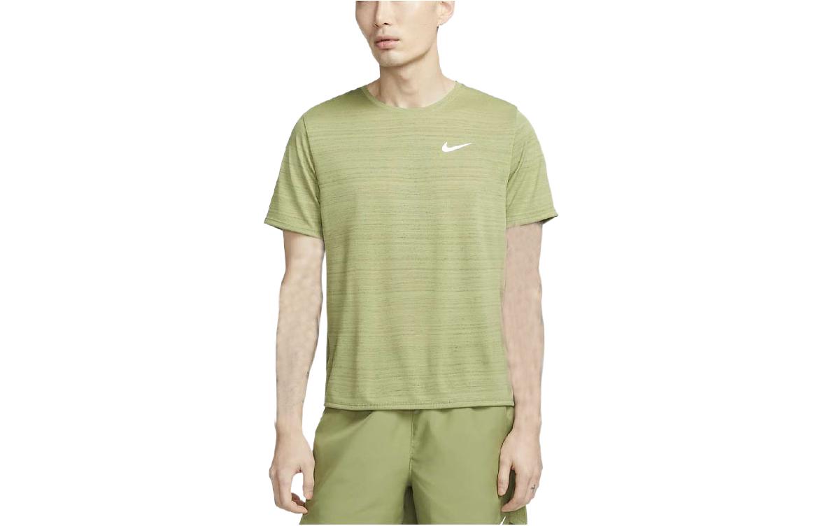 Nike T Shirts Men s Green Crew Neck Moderate Straight Fit DZ4659-334 XL