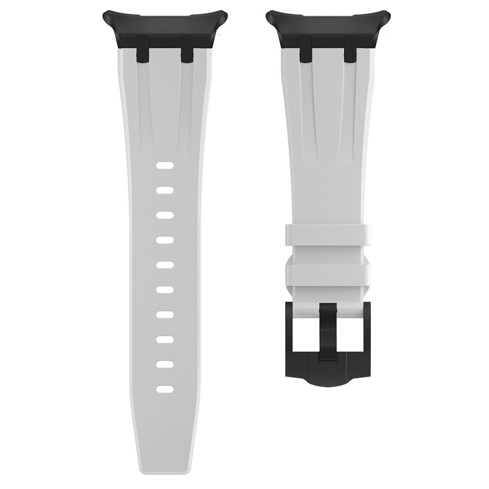 For Samsung Galaxy Watch Ultra 47mm Silicone Watch Band Adjustable Strap with Black Buckle