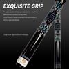 OKHEALING Schwarze Technologie Pool Queue Kohlefaser Billard Queue Sticks 11,8mm Spitze Radial Pin Verbindung 147cm/58inch Länge 19~20oz Gewicht