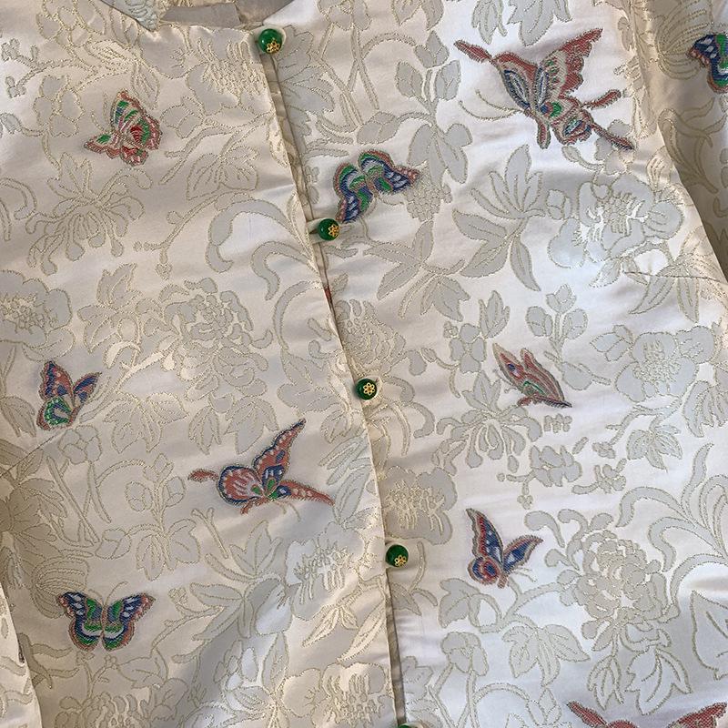 Spring & Autumn Women's Tang Suit Cardigan with Pan Buckle & Embroidery