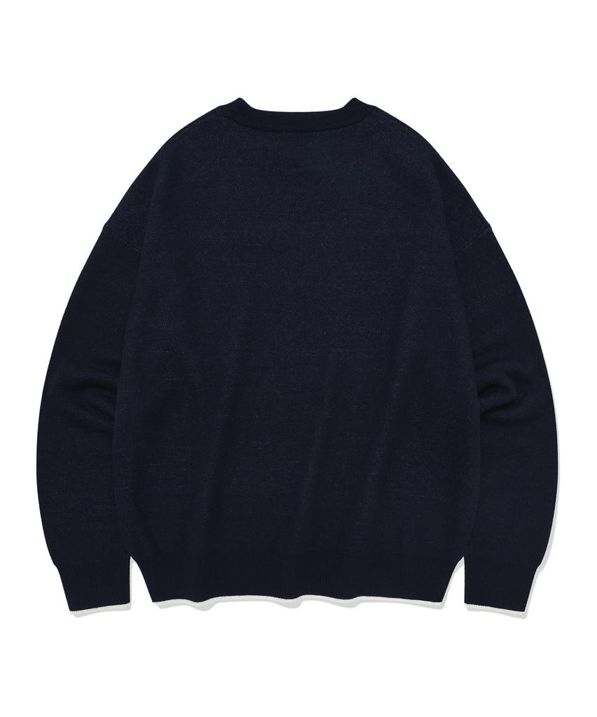 COVERNAT Arch Logo 08 Crew Neck Knit Dark Navy