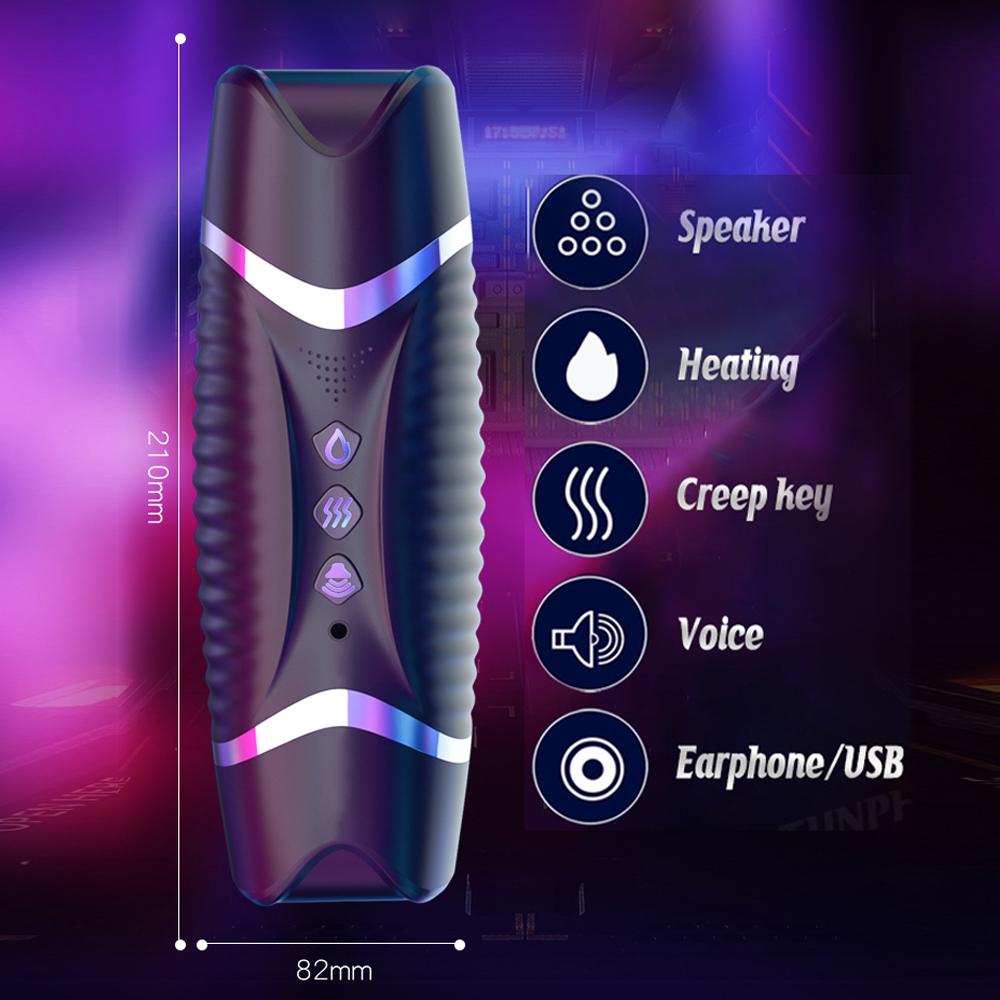 Automatic Heating Vibrating Male Masturbator Realistic Vagina Mouth Oral Blowjob Dual Channel Pocket Pussy Men Masturbation Cup