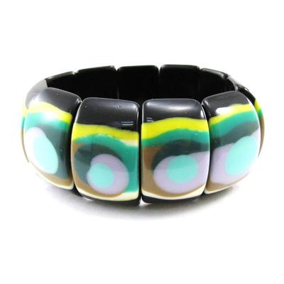 [E8352] - Designer Bracelet 'Miro' Green Blue
