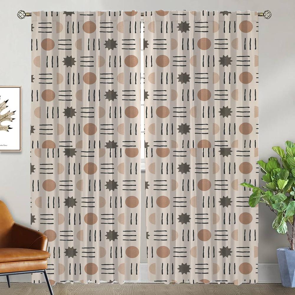

Blackout Halloween Decoration Home Interior Curtains Camera Partition Curtain Room Panel Shades Living Child Bohemian Made Of Polyester Washable W100*H130(CM)-Hooks&2PCS