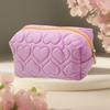 Love Pattern Plush Makeup Bag For Women Portable Travel Commuting Large Cosmetic Bags Zipper Toiletry Bag Washing Storage Bags
