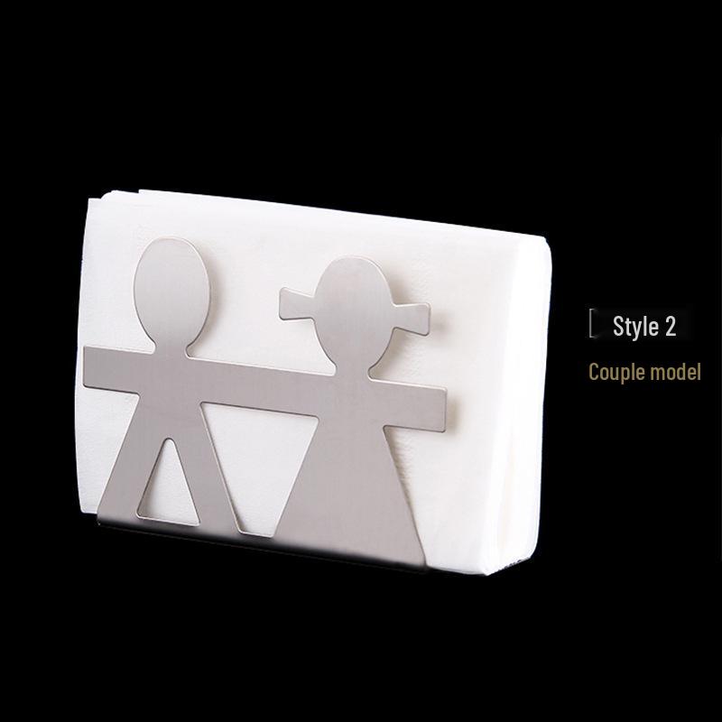 Stainless Steel Luxury Dining Table Napkin Holder - Vertical Desktop Paper Towel Stand
