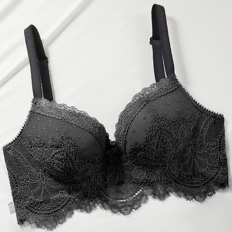 Flat Chest Push-Up Bra Set for Women: Wirefree, Adjustable, Side Support, Anti-Sagging, Sexy Design.