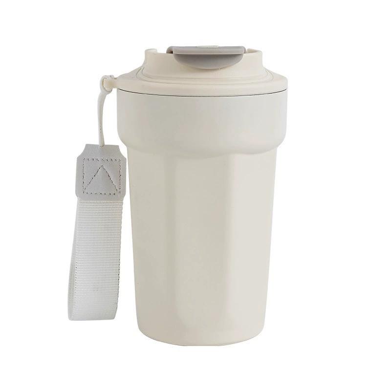 

Termo de acero inoxidable portátil, vaso térmico de café con asa, botella de agua minimalista