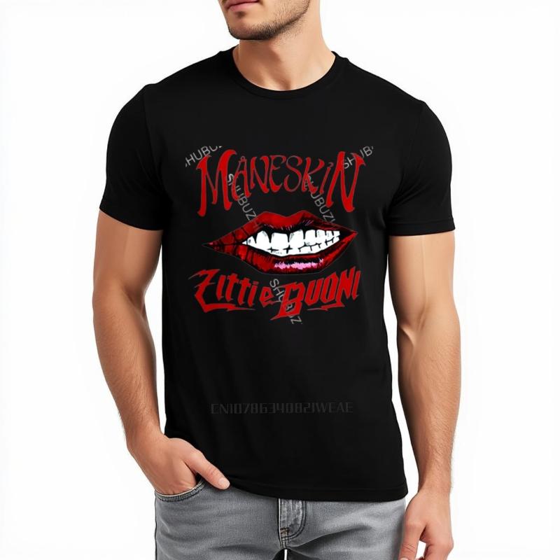 Mens Hiphop Tshirt Summer Popular Maneskin Italian Singer Harajuku Men Unique Streetwear Print Casual Brand Tshirt Allmatch