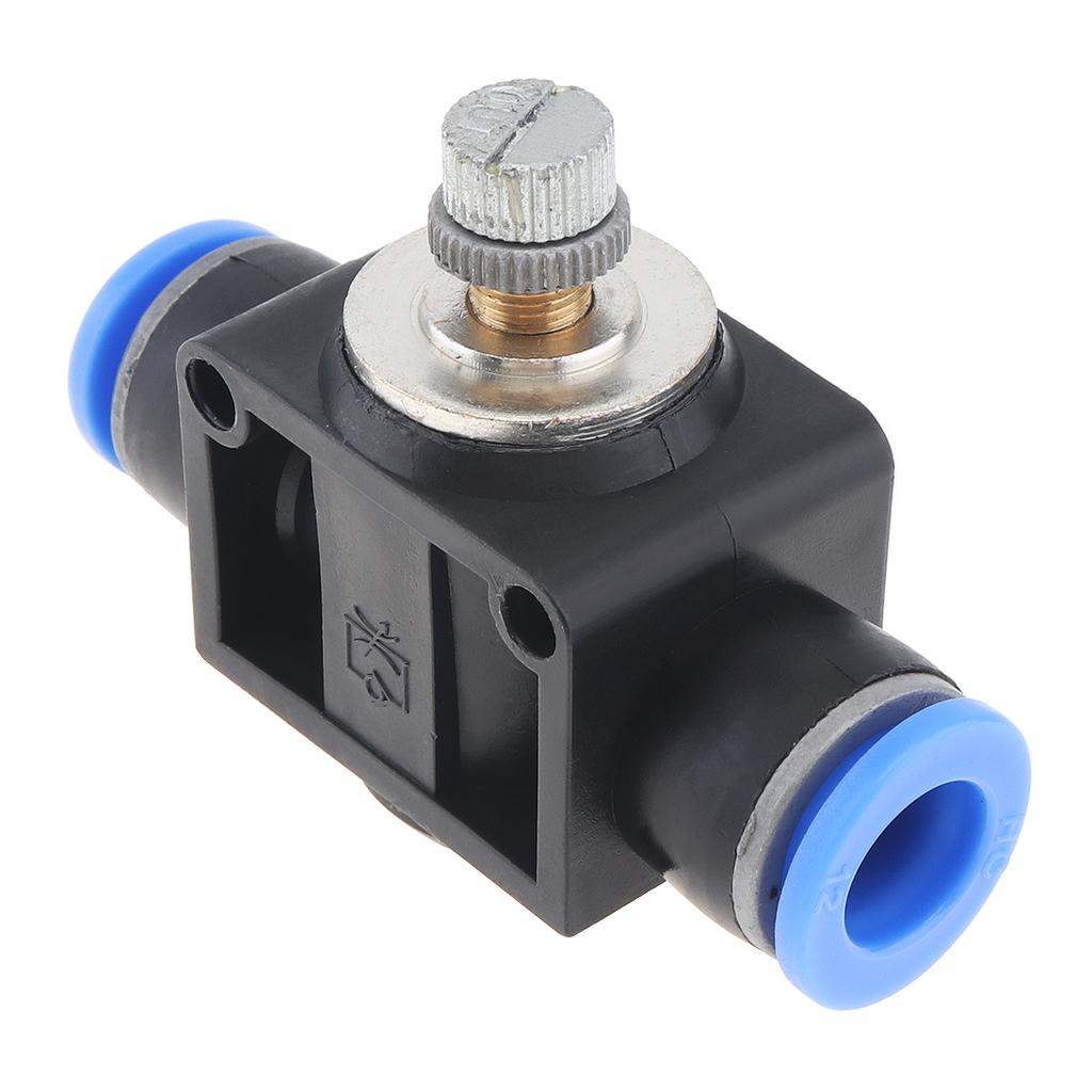Valvola a mano pneumatica regolabile per controllo flusso 12mm, Valvola gas a connessione rapida con innesto in plastica per tubi aria PU e Nylon